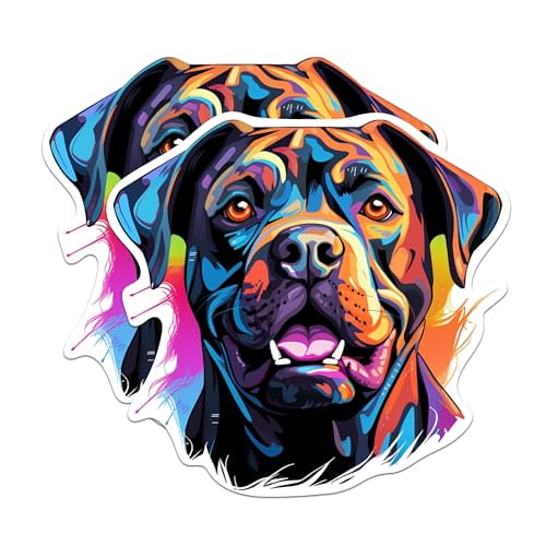 (2 Pack) Cane Corso Dog Breed Stickers - 5 Inches On Longest Side - Choose from Over 100 Dog Breeds - for Cars, Trucks, Skateboards, Laptops - Made in USA - BMCS1813