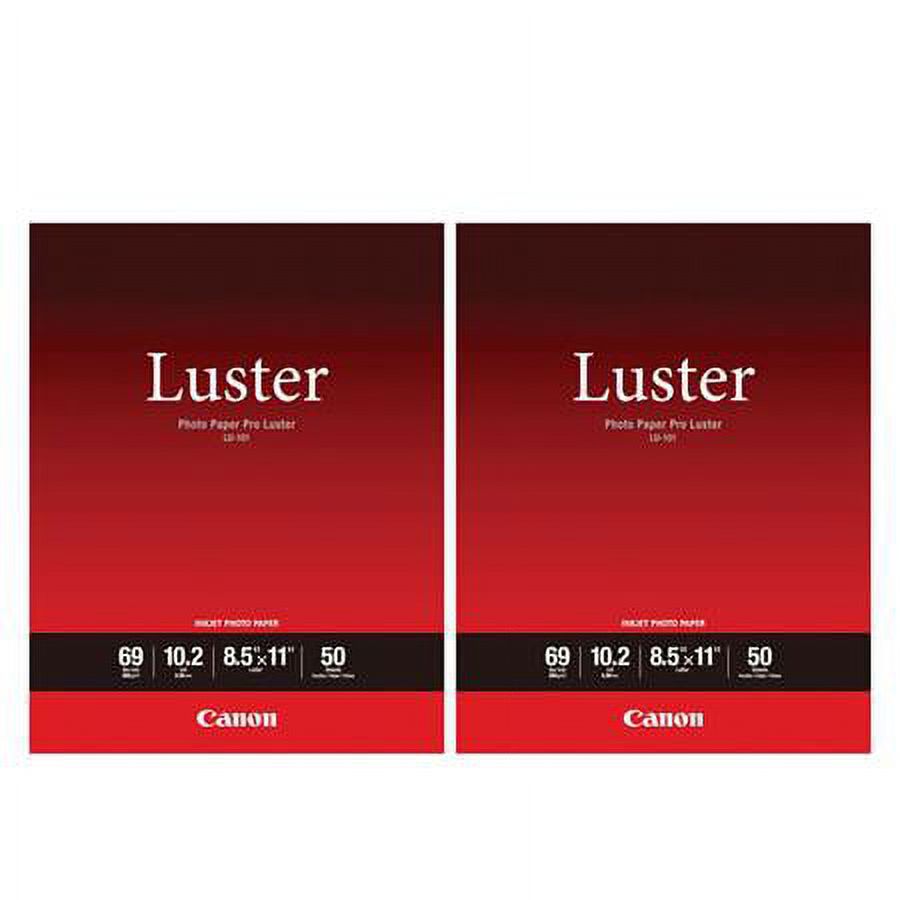 2 Pack Canon LU101 Pro Luster Photo Paper (8.5x11", 50 Sheets, 255 gsm)