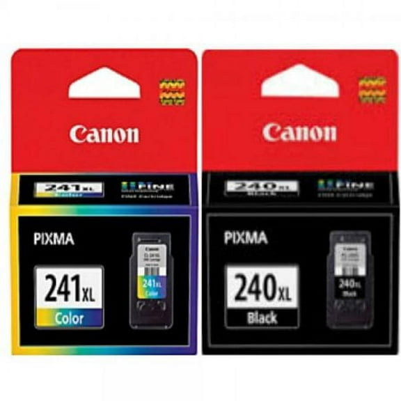 2 Pack Canon PG-240XL Black with CL-241XL Tri Color Cartridge