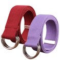 thumbnail image 1 of 2-Pack Canvas Web Belt Metal Double D Ring Buckle for Men Women Casual Cloth Military Style Belt, 1 of 8