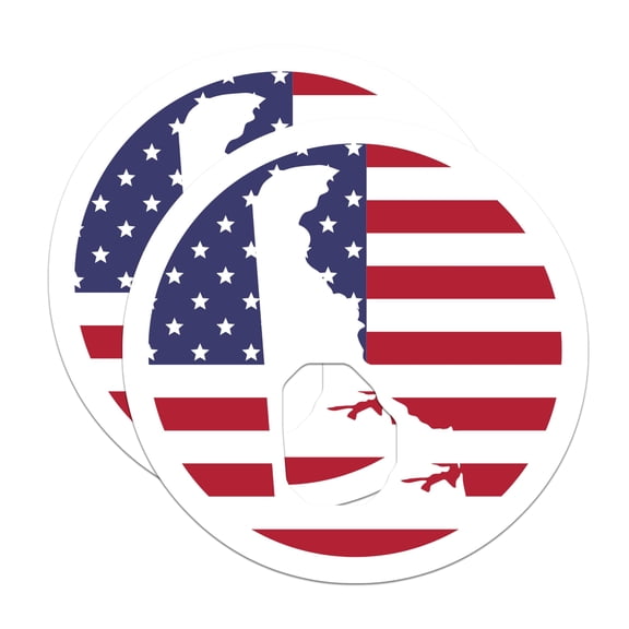 (2 Pack) Cape Cod Map Stickers - American Flag - Patriotic Vinyl Decals - 5" On Longest Side - Sticks to Smooth Flat Surfaces - Made in USA - BMCS17396