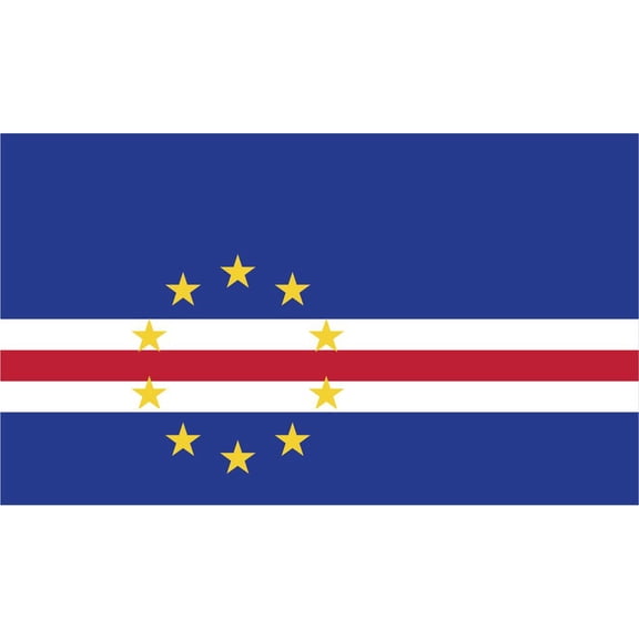 2-Pack Cape Verde Flag Decal Sticker | 5-Inches By 3-Inches | Laminated Vinyl Decal | PDS401