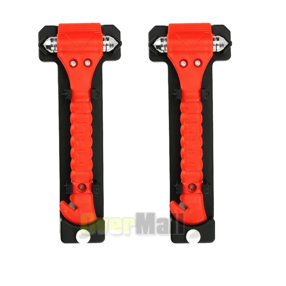 (2-Pack) Car Auto Emergency/Life-Saving Hammer With Belt Cutter Tool