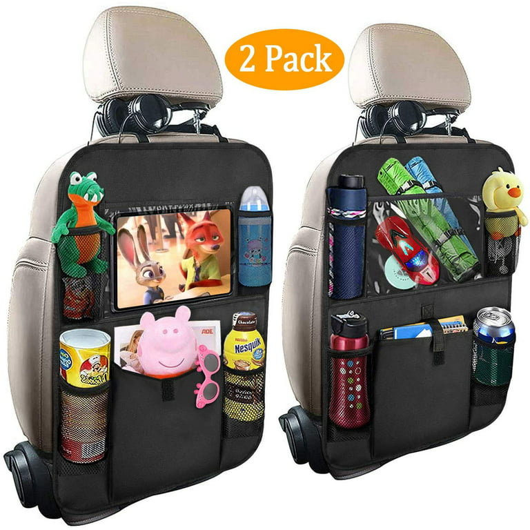 2 Pack Car Backseat Organizer Storage Pockets Kick Mats Seat Back Protector  Vehicles Travel Accessories for Kids Toy