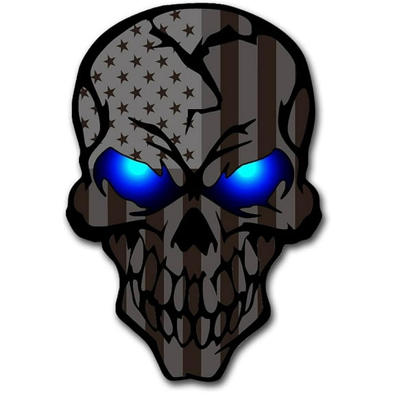 2 PACK) 3D METAL Thin Blue Line Decal Emblem Law Enforcement Cop - Foto 8