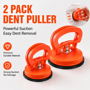 2 Pack Car Dent Puller, Suction Cup Dent Remover Tool, Auto Body Dent Repair Handle Lifter for Car Panels, Glass, Tiles, Mirrors and Smooth Surface Moving, Orange