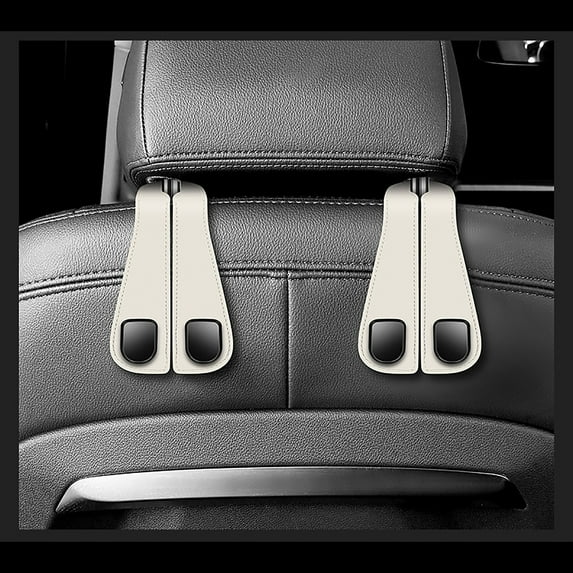 2 Pack Car Hooks Double Car Seat Headrest Hooks Leather Car Purse Hanger Holder For Bags Cars Organizer And Storage Accessories For Women