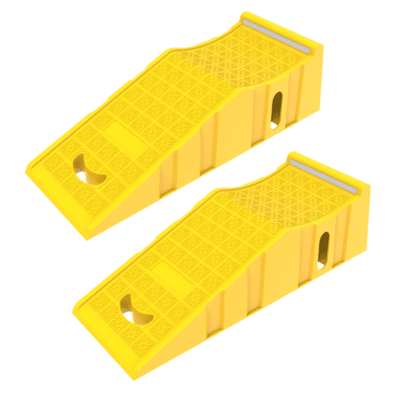 2 Pack Car RampsPortable Truck Service Ramps Lifts with Reflective StripsHeavy-Duty Vehicle Ramps Oil Change for Home Garage or Shop RV Trailer Tire Changes & Maintenance, 20000 lbs,Yellow.