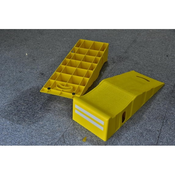 2 Pack Car Ramps,Portable Truck Service Ramps Lifts with Reflective Strips,Heavy-Duty Vehicle Ramps Oil Change for Home Garage or Shop RV Trailer Tire Changes & Maintenance, 20000 lbs,Yellow.$$Other