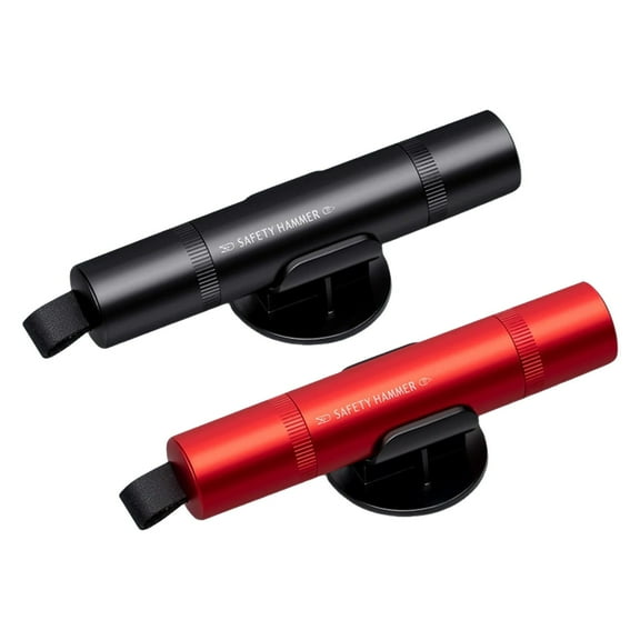 2 Pack Car Safety Hammer Emergency Escape Tool One Second Window Breaker Seatbelt Cutter Car Glass Breaker Life-Saving Emergency Artifact-(Red+Black)