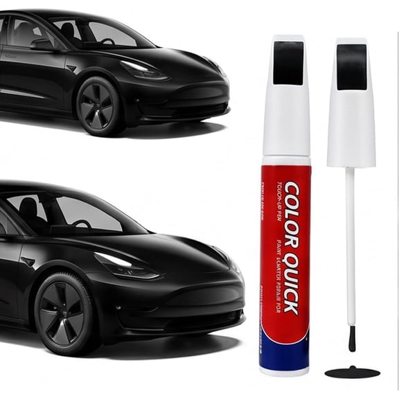 2-Pack Car Scratch Remover Pens, Touch Up Paint for Cars with Dual Tip Brush, Waterproof Automotive Scratch Repair Kit for Minor Scuffs(Black)
