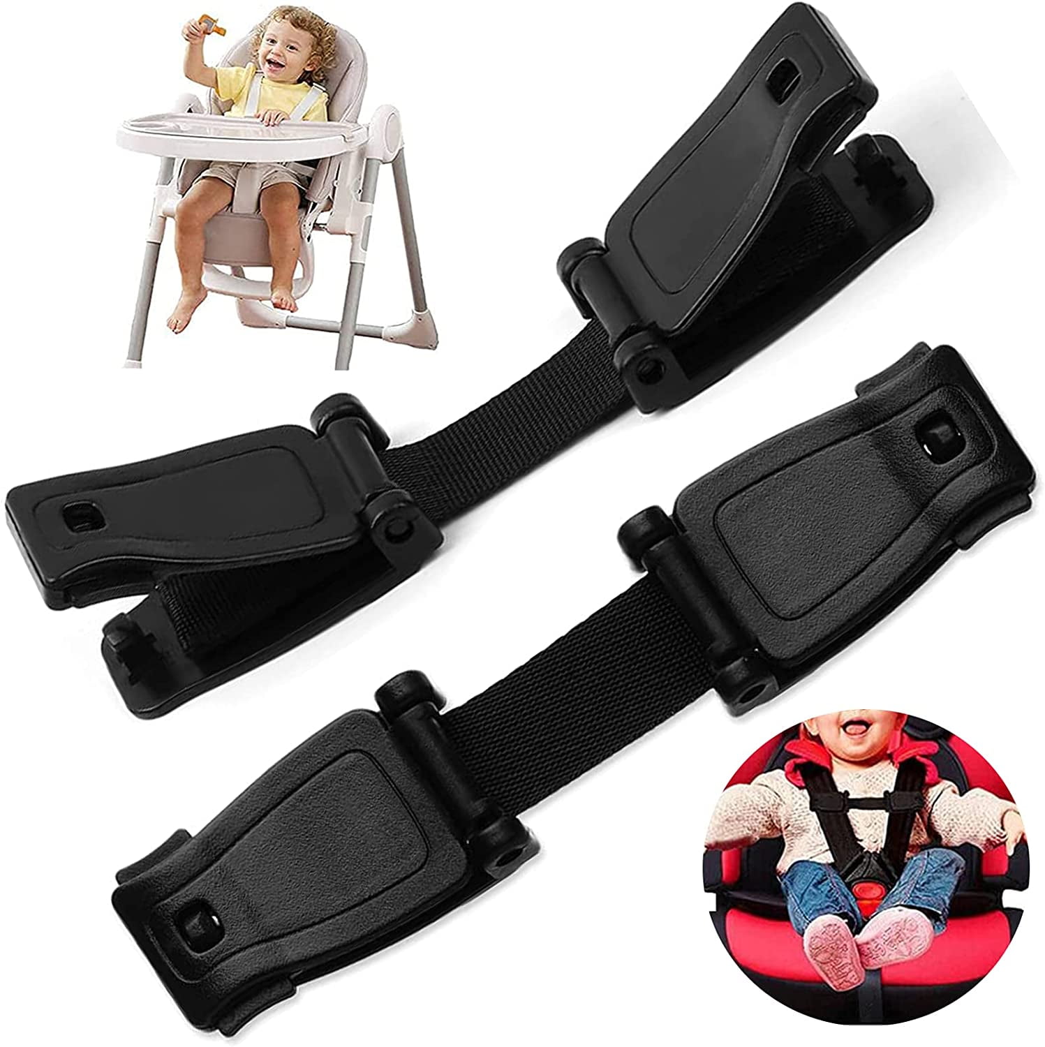 2 Pack Car Seat Anti Escape Harness Baby Chest Clip, Safety Strap, No Threading Required Helps