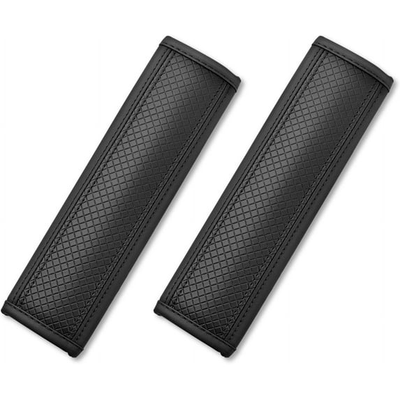 2-Pack Car Seat Belt Cover Pad Fiber Leather Seatbelt Shoulder Strap Covers Soft Comfort Skin-Friendly Universal Black Seatbelt Cover