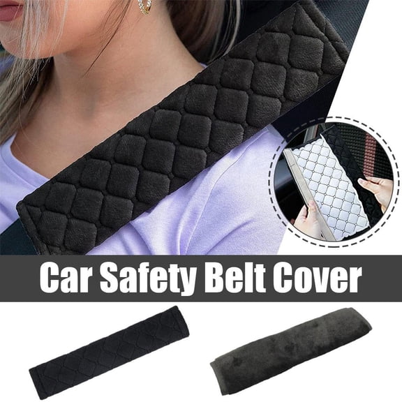 2 Pack Car Seat Belt Covers - Soft Velvet Shoulder Strap Pads for Comfort & Protection on Long Drives