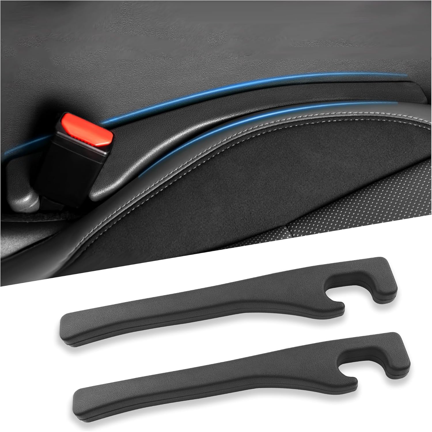 2 Pack Car Seat Gap Fillers,Car Gap Filler Between Seats to Avoid Dropping Items,(Black