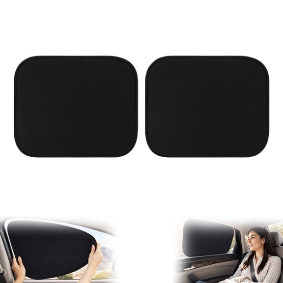 2-Pack Car Side Window Sun Shade Static Cling Foldable Reusable Electrostatic Film Removable Anti Glare Heat Blocking Privacy Protector Cover Fits Most Sedan SUV Mpv Driver Passenger(Rear)