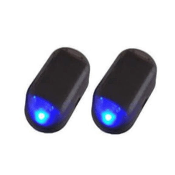 2 Pack Car Solar Powered Simulated Dummy Alarm Light - Fake Vehicle Security LED Strobe Light with USB Charging for Auto Theft Deterrent - ABS Flashing Warning Lamp for Car, Truck, Garage