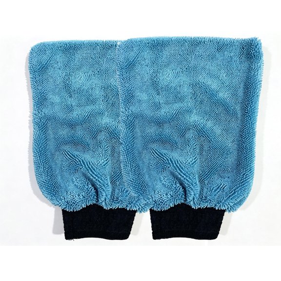 2 Pack Car Washing Mitt, Scratch-Free Microfiber Wash Glove, Absorbent Cleaning Mitt for Vehicle Glass Furniture, 9.45 X 6.30 Inches, Blue