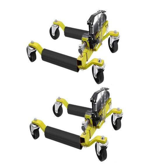 2-Pack Car Wheel Dolly Set w/ Hydraulic Jack, 1500LBS Capacity, for Trucks, RVs & Trailers