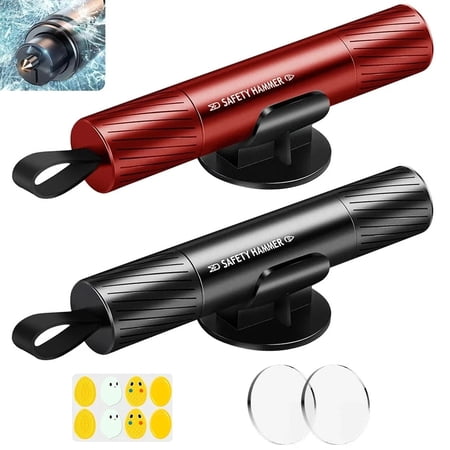 2 Pack Car Window Breaker Tool, Window Breaker Seatbelt Cutter, Glass Breaker and Seatbelt Cutter, Car Safety Hammer Glass Breaking Punch Safe Emergency Escape Tool