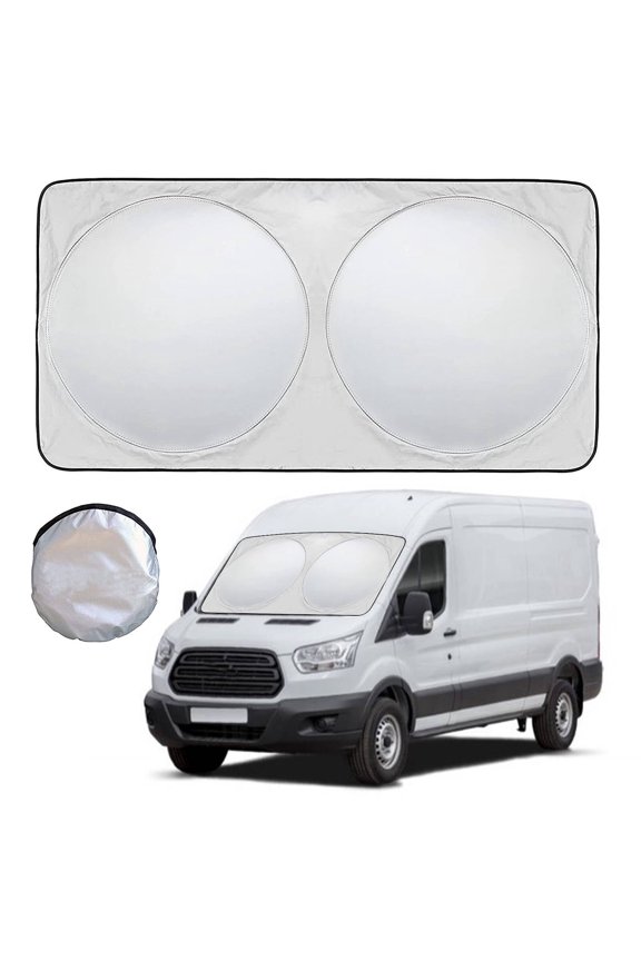 2 Pack Car Windshield Sunshade Reflective Polyester Blocks Heat and Sun. Easy to Operate Foldable Sun Shield That Keeps Your Vehicle Cool