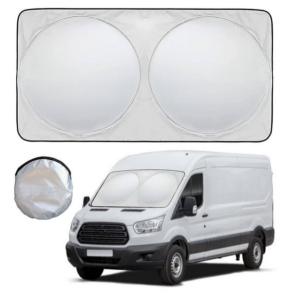 2 Pack Car Windshield Sunshade Reflective Polyester Blocks Heat and Sun. Easy to Operate Foldable Sun Shield That Keeps Your Vehicle Cool