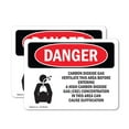 thumbnail image 1 of (2 Pack) Carbon Dioxide Gas Ventilate OSHA Danger Sign 24 Inch X 18 Inch Vinyl Label Decal Sticker Weather Resistant, UV Protected for Workplace, Business, and Construction Site, Made, 1 of 7