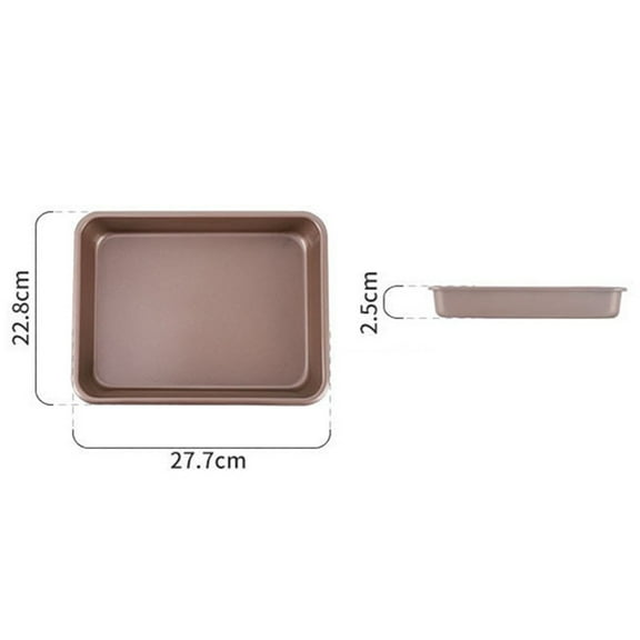 2-Pack Carbon Steel Baking Trays For Oven Rectangular Non-Stick Flat Bottom Baking Sheets For Cookies Cakes Roasting Vegetables Rose Gold B