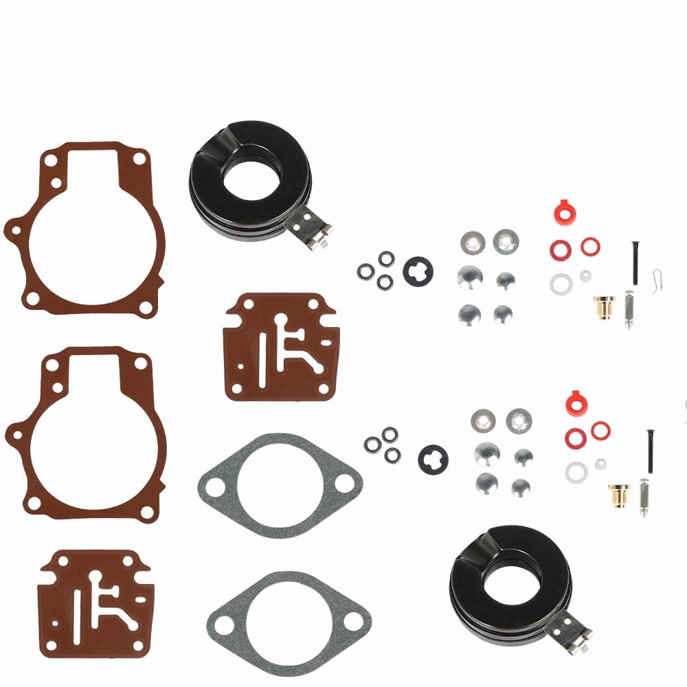 2 Pack Carburetor Carb Rebuild Kit with Float 392061 396701 398729, Fit for Johnson Evinrude 18 20 25 28 30 35 40 45 48 50 55 60 65 70 75 HP