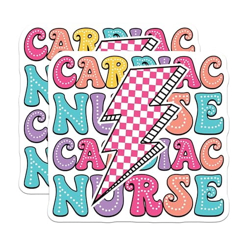 (2 Pack) Cardiac Nurse Magnets Magnets - Medical Staff Nurse Appreciation - 5" On Longest Side - Made in USA - Sticks to Refrigerators & Metal Surfaces - MAG9132