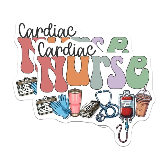 (2 Pack) Cardiac Nurse Magnets - Nurse Appreciation - Stethoscope Blood Bag - Healthcare Worker Essentials - 5 Inches On Longest Side - Thick Durable Magnet - Made in USA - MAG22273