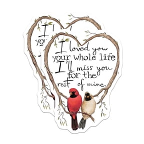 (2 Pack) Cardinal Love Magnets Magnets - Heart Shaped Bird Artwork - 5" On Longest Side - Made in USA - Sticks to Refrigerators & Metal Surfaces - MAG8897