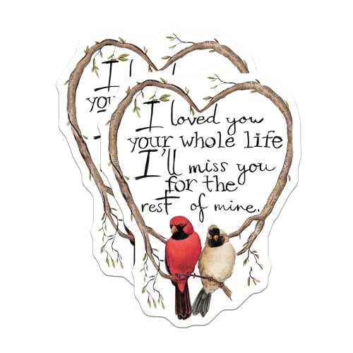 (2 Pack) Cardinal Love Magnets Magnets - Heart Shaped Bird Artwork - 5" On Longest Side - Made in USA - Sticks to Refrigerators & Metal Surfaces - MAG8897