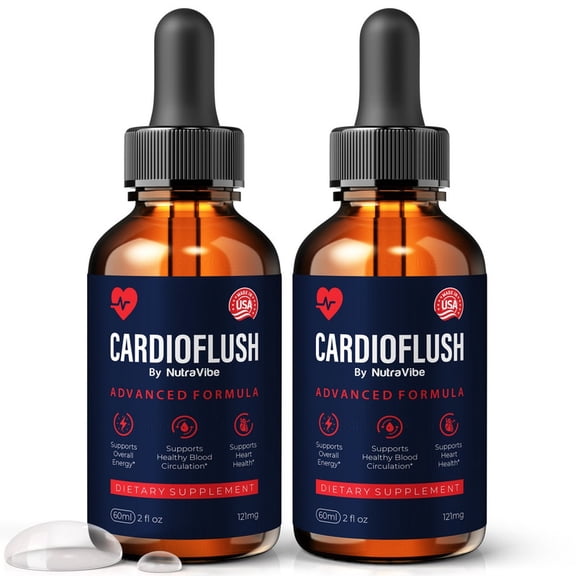 (2 Pack) CardioFlush Drops Daily Liquid Formula with a Clean, Natural Blend to Support Natural Flow, Balanced Levels & Healthy Circulation | Convenient for Consistent Use (60 Servings)