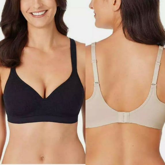 2 Pack Carole Hochman Women's Smooth Comfort Bra Stretch Fabric Adjustable Size: M