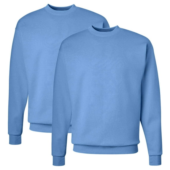 2 Pack Carolina Blue Hanes ComfortBlend Long Sleeve Fleece Crew - p160