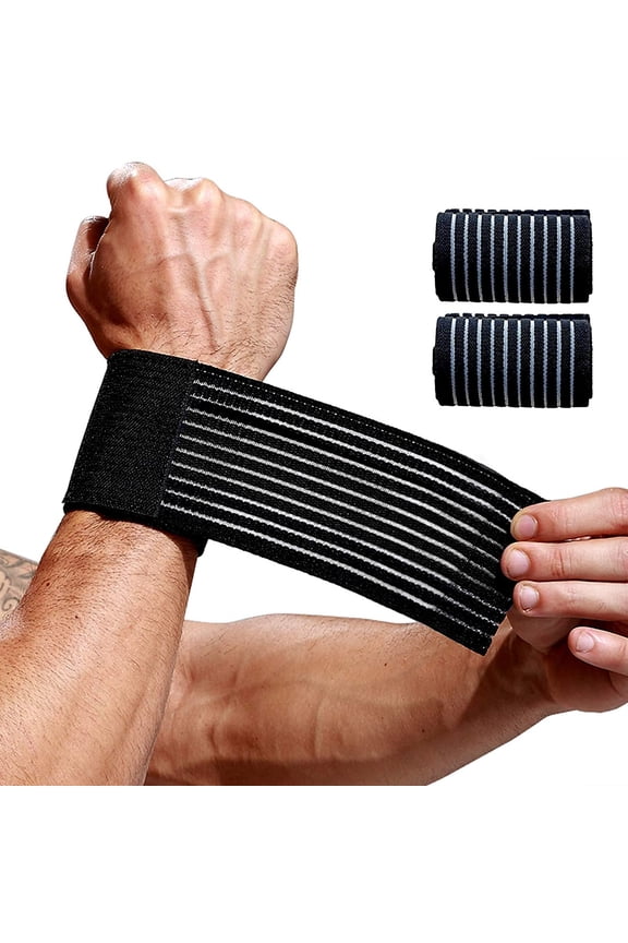 2 Pack Carpal Tunnel Wrist Brace, Wrist Wraps for Working Out, Arthritis Hand Support Bands, Compression Band-Breathable Wrist