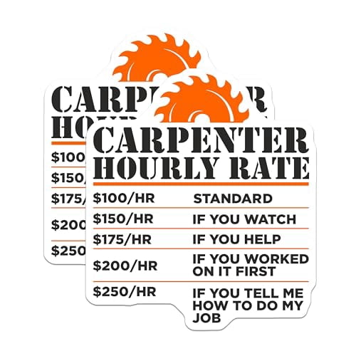 (2 Pack) Carpenter Hourly Rate Magnets Magnets - Funny Carpenter ...