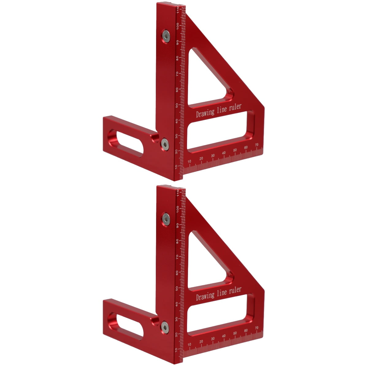 2 Pack Carpentry Ruler Woodpeckers Tools Protractor Metal Square Meter