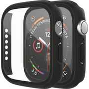 2 علبة عبوة لسلسلة Apple Watch 7 41 مم مع واقي شاشة زجاج مقسى ، ePacks غطاء واقي من المصد عالي الجودة مقاوم للخدش لـ iWatch S7 41mm AccessoriesBlack