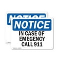 thumbnail image 1 of (2 Pack) In Case Of Emergency Call 911 OSHA Notice Sign 24 Inch X 18 Inch Indoor / Outdoor Rust-Free Aluminum Metal Signs for Workplace, Workshop, and Construction Site, Made in the USA, 1 of 8