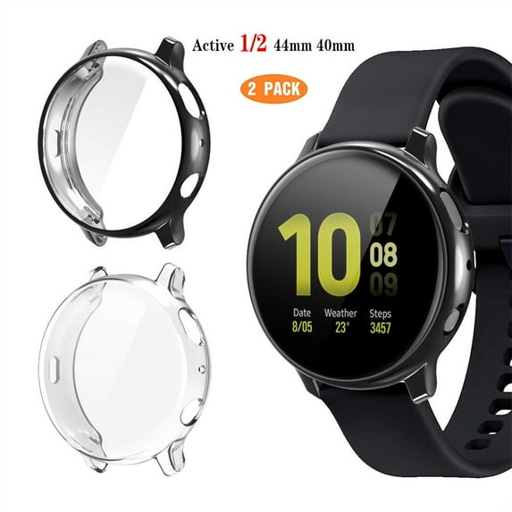 2 Pack Case For Samsung Galaxy watch active 2 40mm 44mm TPU All-Around cover bumper+film Screen Protector