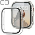 thumbnail image 1 of 2 Pack Case with Tempered Glass Screen Protector for Apple Watch Series 6/5/4/SE 44mm, Slim Guard Bumper Full Coverage Hard PC Protective Cover HD Ultra-Thin Cover for iWatch 44mm,Clear+Clear, 1 of 5