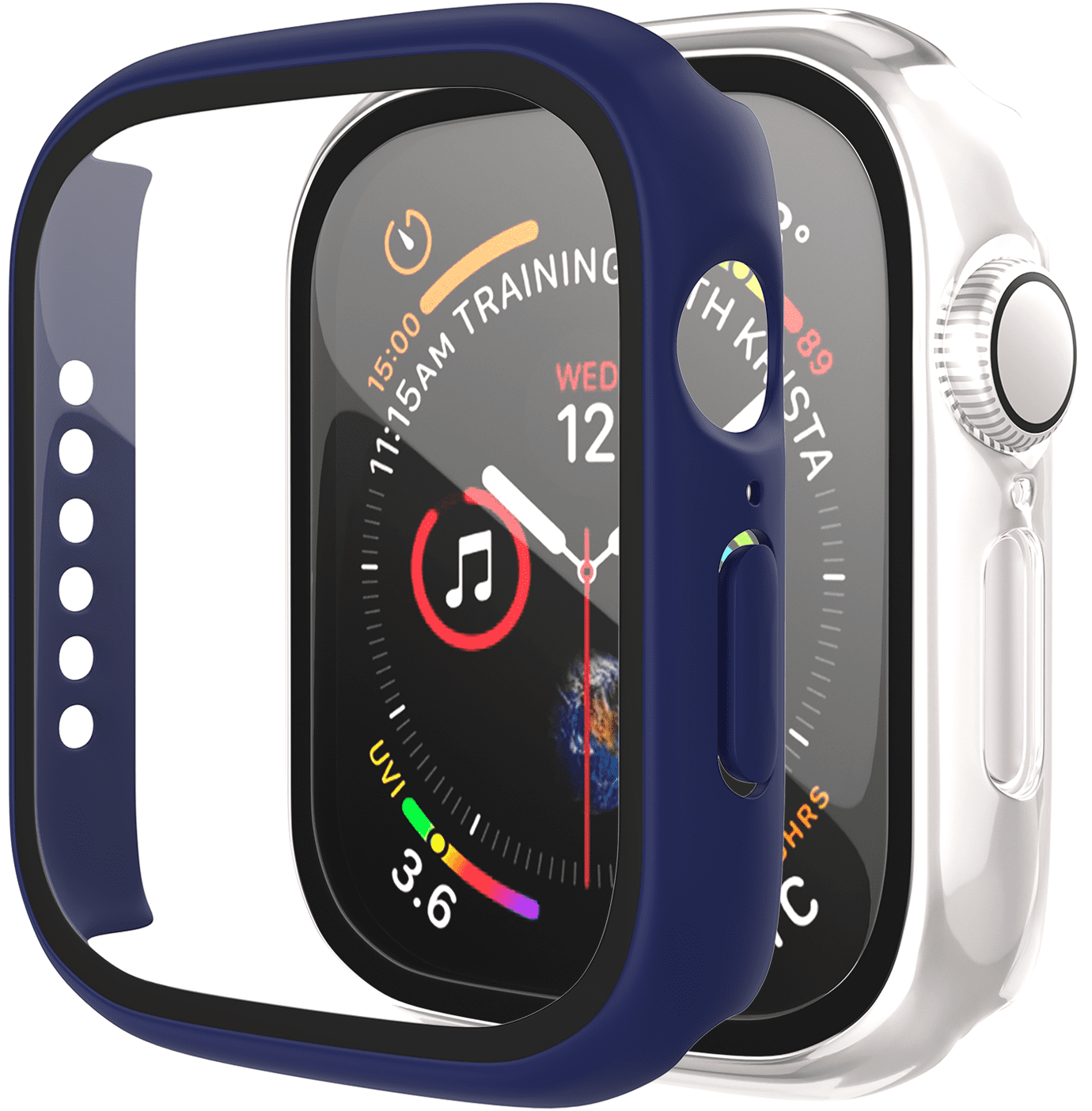 2 Pack Case with Tempered Glass Screen Protector for Apple Watch