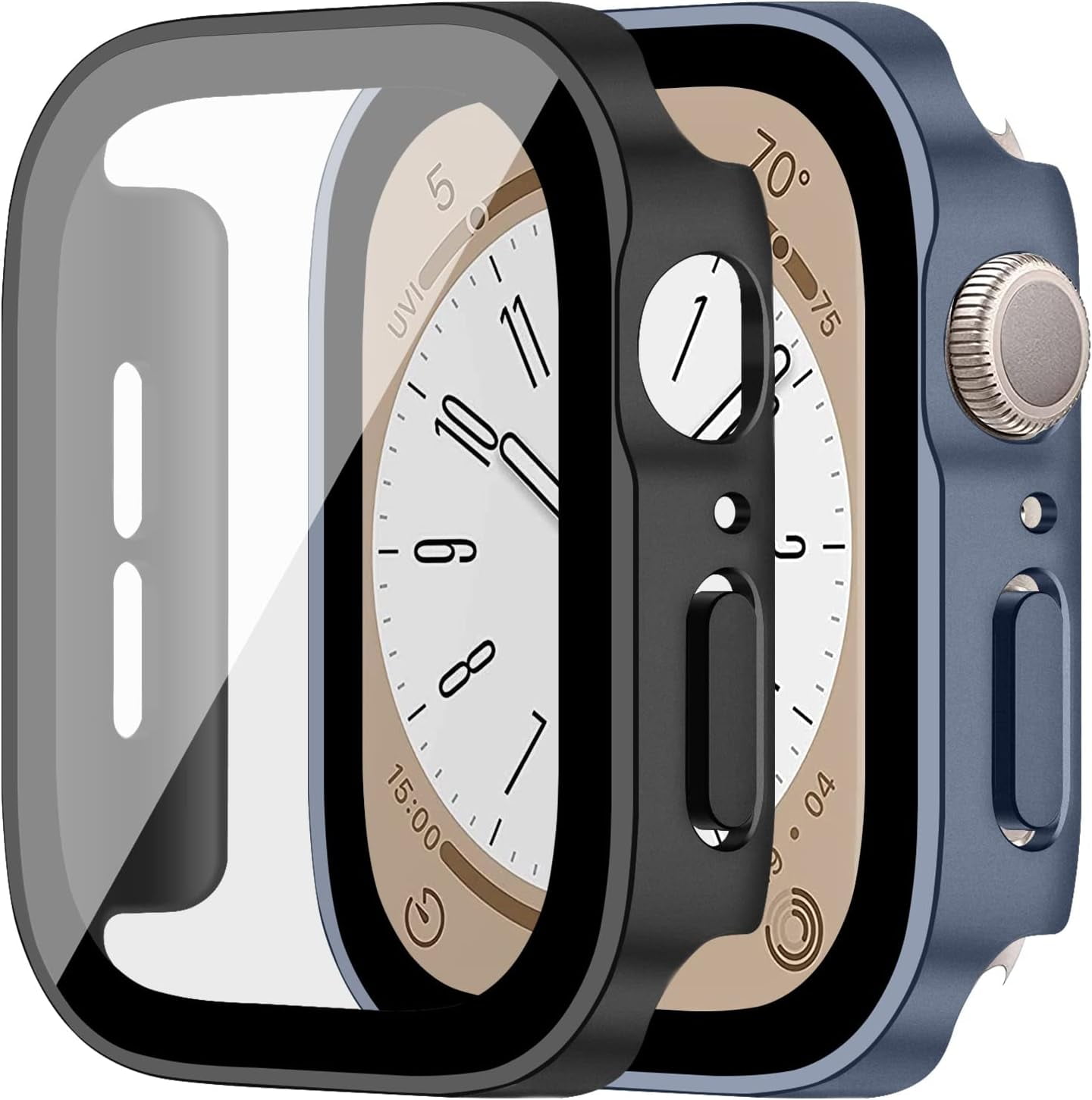 2 Pack Cases for Apple Watch 9 45mm/8 45mm/7 45mm, Electroplating