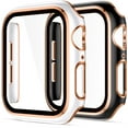 thumbnail image 1 of 2 Pack Cases Compatible with Apple Watch Case 41mm Series 7 Built in Tempered Glass Screen Protector Ultra-Thin Bumper Full Coverage iWatch Protective Cover for Men Women, 1 of 7