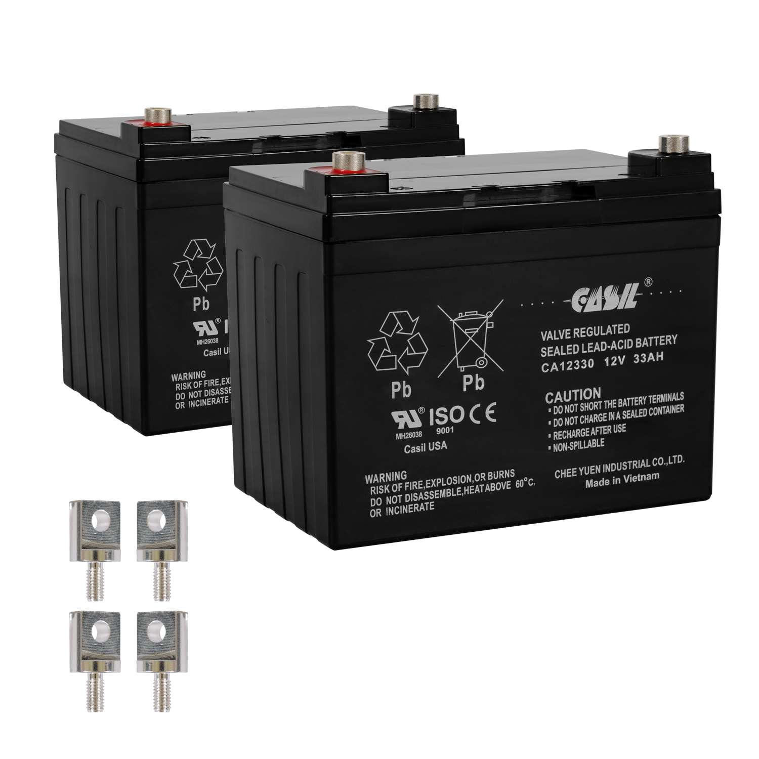 2 Pack Casil 12v 33ah Replacement Battery Compatible with Cub Cadet ...