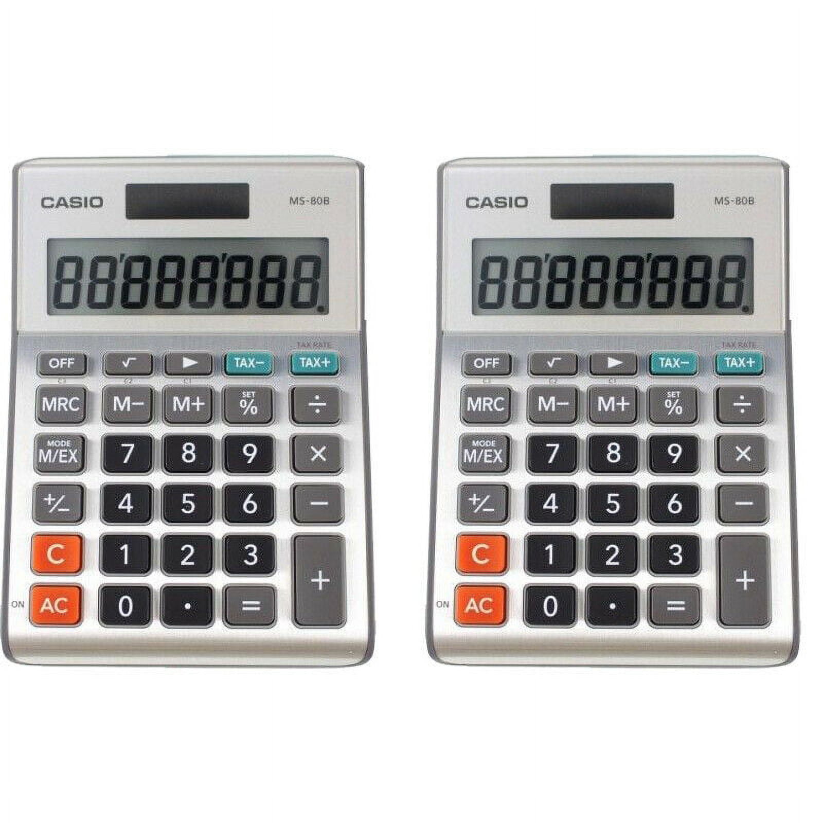 2 Pack Casio MS-80B Basic Desktop Calculator with 8 Digital