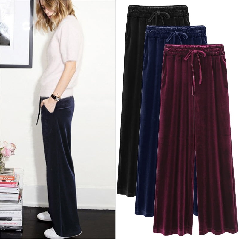 2 Pack Casual Velvet Pants For Women 1 Black + 1Color - Walmart.com