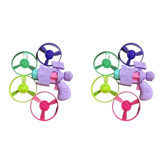 2 Pack Cat Fetch Toy Purple Luminous, Upgraded Flying Disc Launcher 4.3 Inch, Interactive Glow in Dark Propeller, Indoor Boredom Relief, Kitten Chasing Exercise, Pet Training Gun, Best Holiday Gift